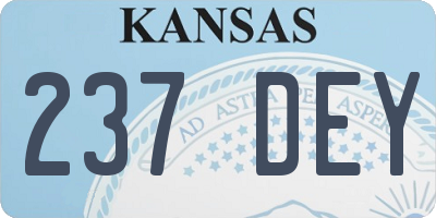 KS license plate 237DEY
