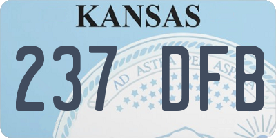 KS license plate 237DFB