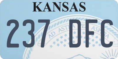 KS license plate 237DFC