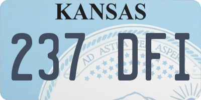 KS license plate 237DFI