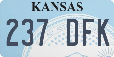 KS license plate 237DFK