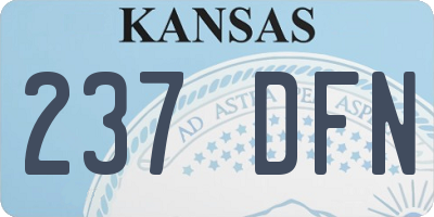 KS license plate 237DFN