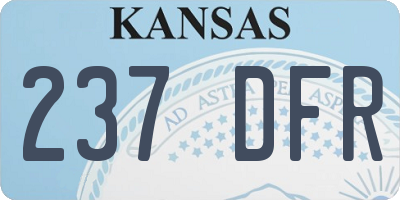 KS license plate 237DFR