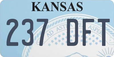 KS license plate 237DFT