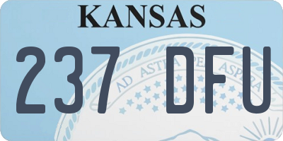 KS license plate 237DFU