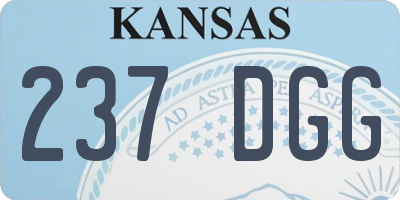 KS license plate 237DGG
