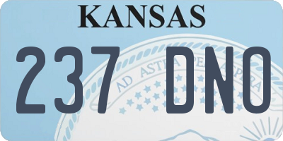 KS license plate 237DNO