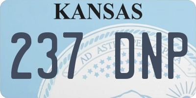 KS license plate 237DNP