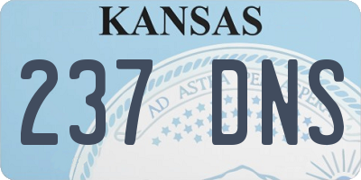 KS license plate 237DNS