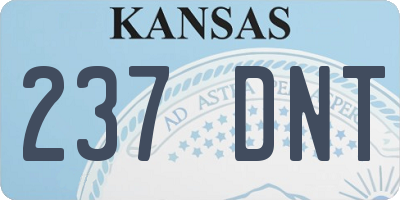 KS license plate 237DNT