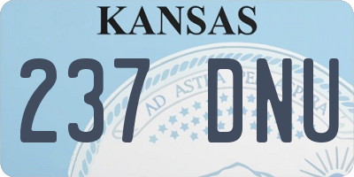 KS license plate 237DNU