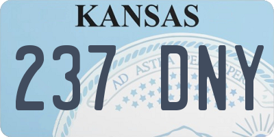 KS license plate 237DNY