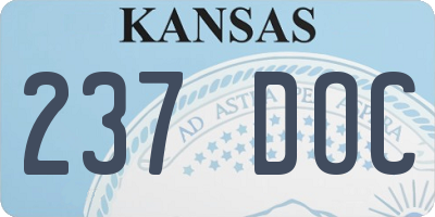 KS license plate 237DOC
