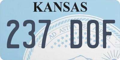 KS license plate 237DOF