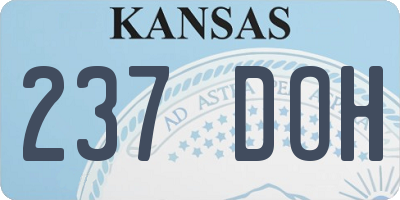 KS license plate 237DOH