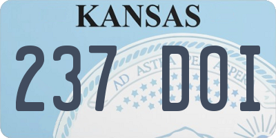 KS license plate 237DOI