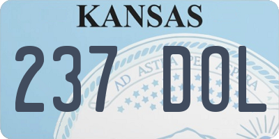 KS license plate 237DOL