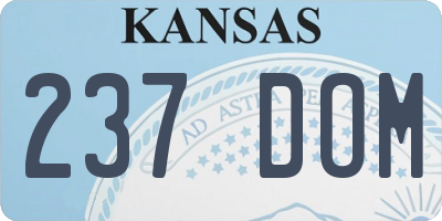KS license plate 237DOM