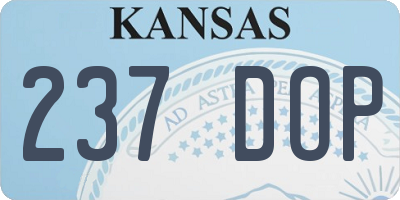 KS license plate 237DOP