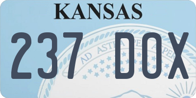 KS license plate 237DOX