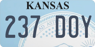 KS license plate 237DOY