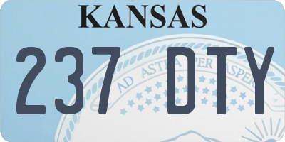 KS license plate 237DTY