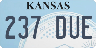 KS license plate 237DUE