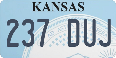 KS license plate 237DUJ