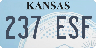 KS license plate 237ESF