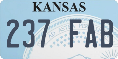 KS license plate 237FAB