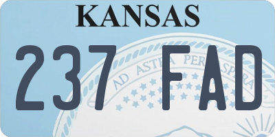 KS license plate 237FAD