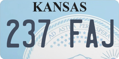 KS license plate 237FAJ