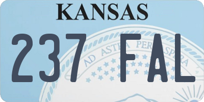 KS license plate 237FAL