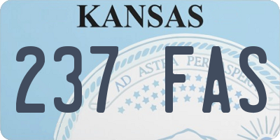 KS license plate 237FAS