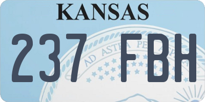 KS license plate 237FBH