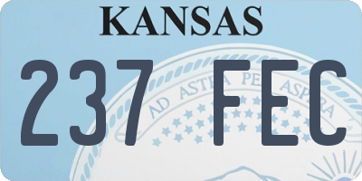 KS license plate 237FEC