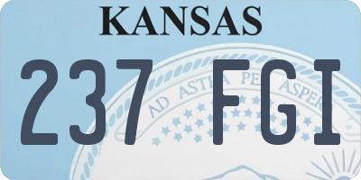 KS license plate 237FGI