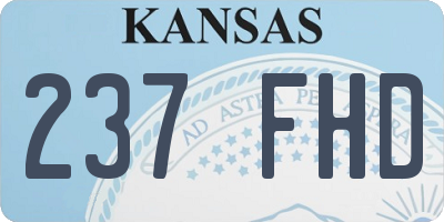 KS license plate 237FHD