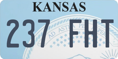 KS license plate 237FHT
