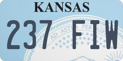 KS license plate 237FIW