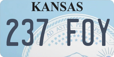 KS license plate 237FOY