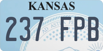 KS license plate 237FPB
