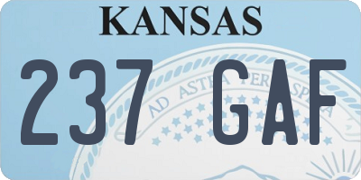 KS license plate 237GAF