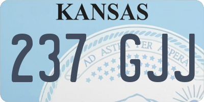 KS license plate 237GJJ