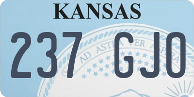 KS license plate 237GJO