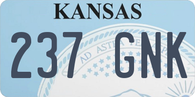 KS license plate 237GNK