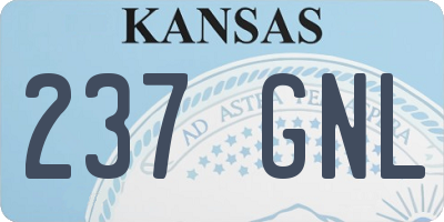 KS license plate 237GNL