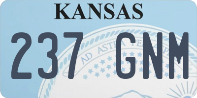 KS license plate 237GNM