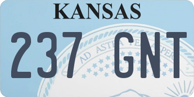 KS license plate 237GNT