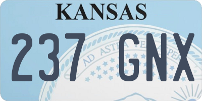 KS license plate 237GNX